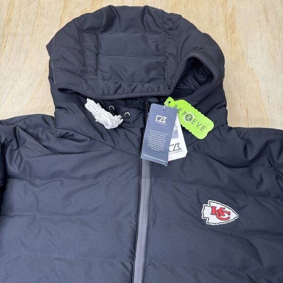NEW Kansas City Chiefs Cutter Buck Mission Ridge Repreve Puffer Jacket 2XL Black - Picture 5 of 16